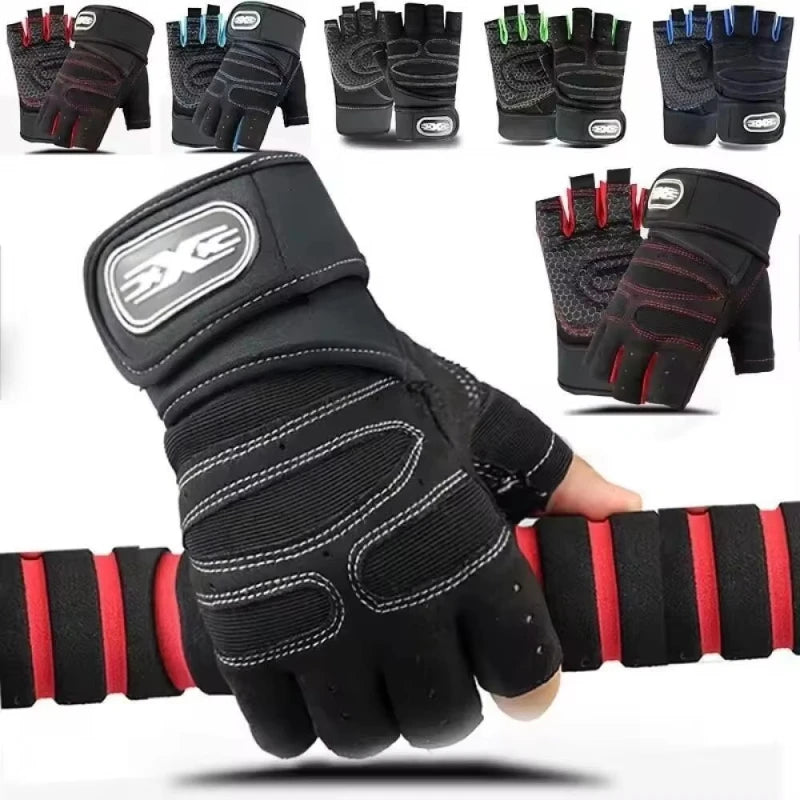 Fitness Half Finger Gloves Men And Women Wrist Guard Sports Dumbbell Riding Non Slip Horizontal Bar Exercise Training