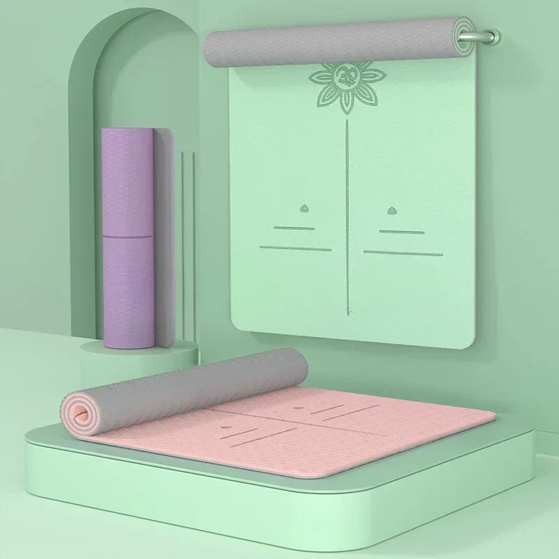 For Eco Friendly Workout Gym Mat Tapetes De Yoga Anti-slip Double Layer TPE Yoga Mat 6MM 8MM 10MM 12MM Thickness Online Sale