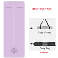 5mm Natural Rubber PU Pilates Mat with Shoulder Straps, Anti Slip and Sweat Absorbing Professional Exercise Fitness Yoga Mat