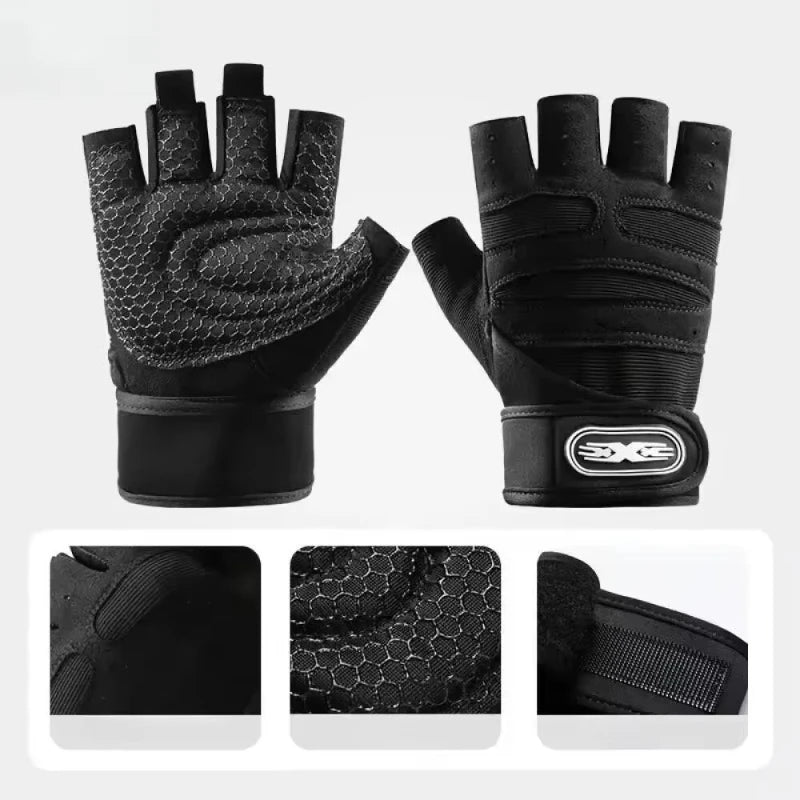 Fitness Half Finger Gloves Men And Women Wrist Guard Sports Dumbbell Riding Non Slip Horizontal Bar Exercise Training