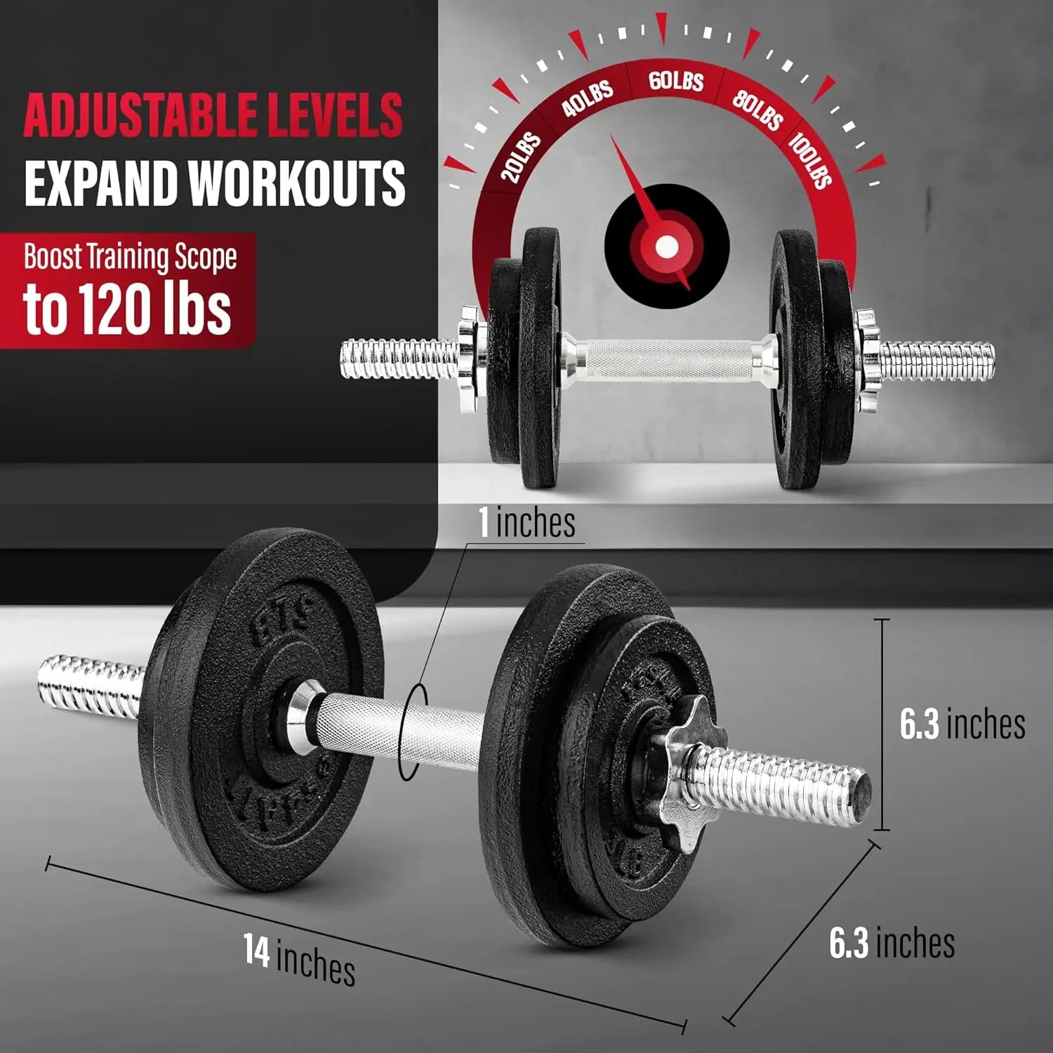 Adjustable Dumbbell Set with Weight Plates, 40lbs to 200lbs, Star Lock Collars for Home Gym